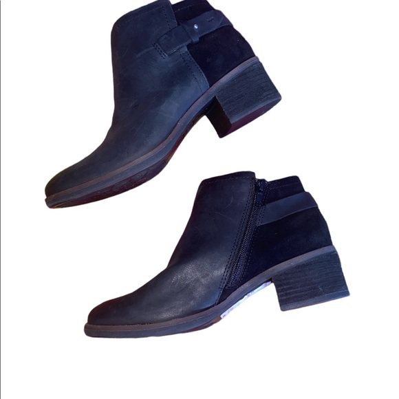 NWOB KorkEase Sonya Black Leather// Suede Ankle Moto Boots Size 6 - Picture 5 of 8